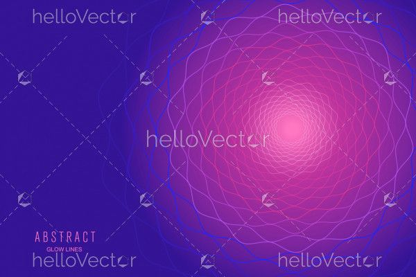 Abstract gradient circular glowing lines background
