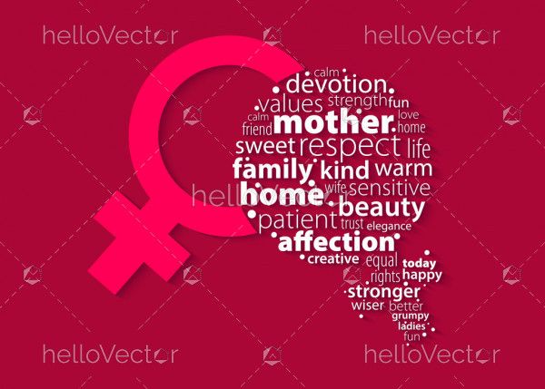 Woman symbol created by typography - Vector Illustration