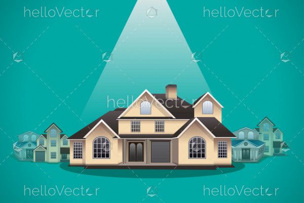 House selection -  real estate concept illustration