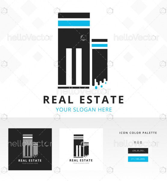 Real estate logo template - Vector Illustration