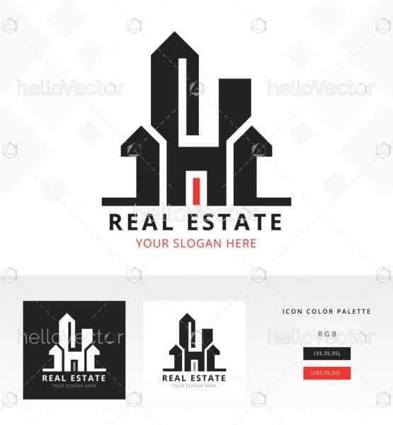 Logo design for real estate - Vector Illustration