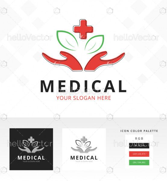 Medical and healthcare logo design template