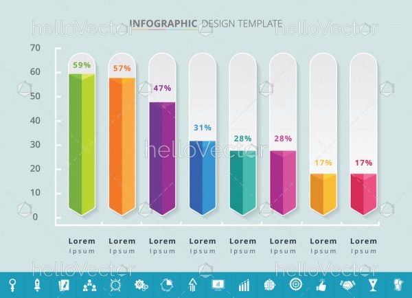 Bar chart infographic template design - Vector Illustration