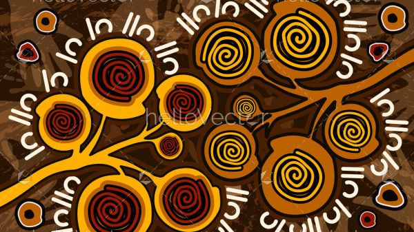 Aboriginal tree vector art