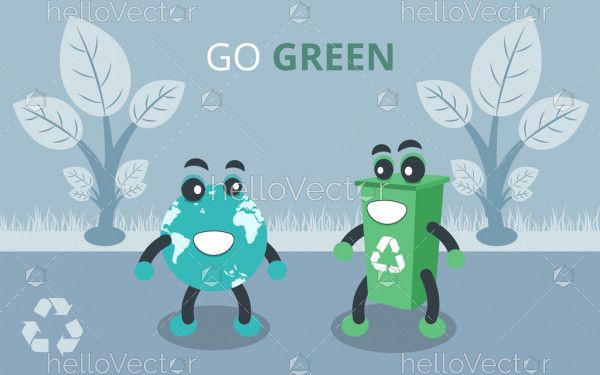 Go green supportive illustration