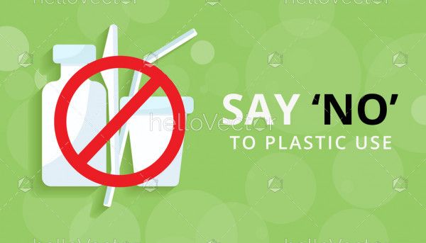 Say no to plastic use illustration