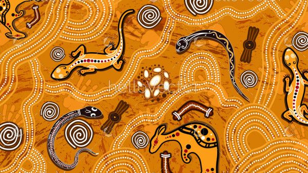 Animal aboriginal art vector painting