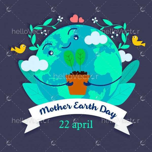 Mother earth day - Vector Illustration
