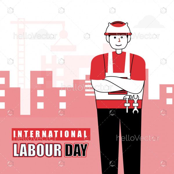 Labour day background with architect