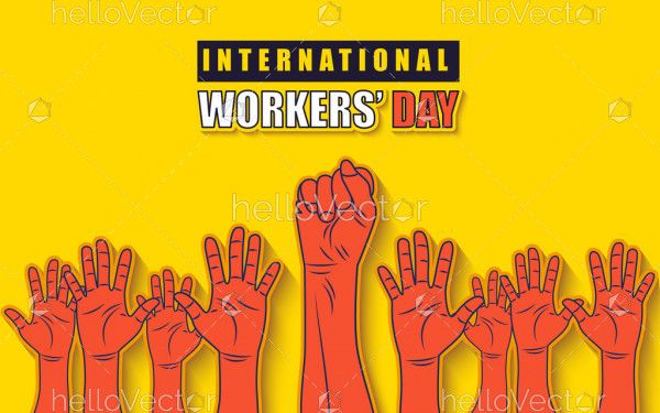 Hands of worker, Happy labour day background