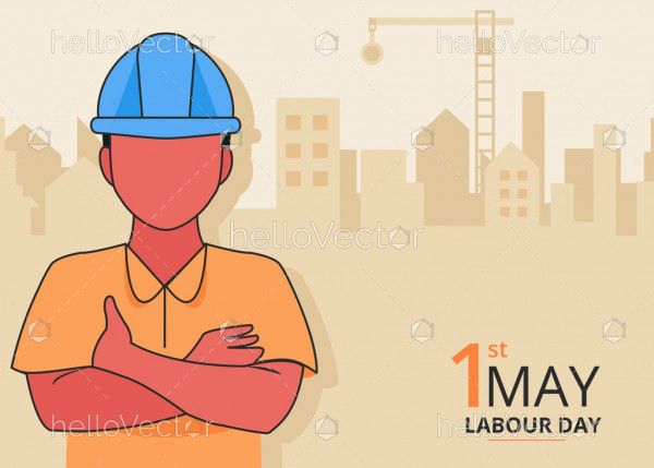 1st may - Happy labour day background with architect