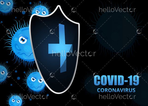 Fight with Covid 19 Concept With Shield