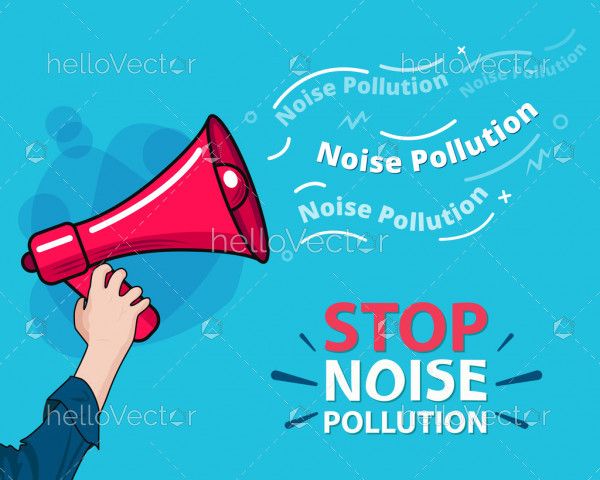 Stop noise pollution illustration