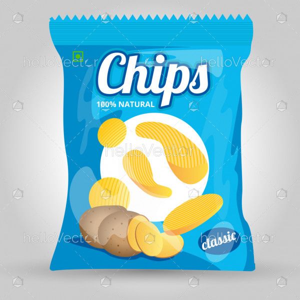 Potato chips packaging - Vector illustration