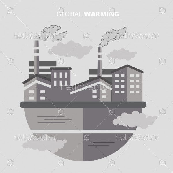 Air pollution, Global warming concept