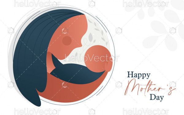 Mother holds her baby, Happy mother's day graphic design