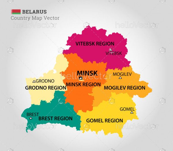 Detailed Map Of Belarus - Vector Illustration