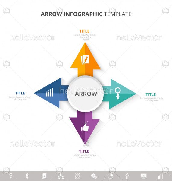 Arrow 4 steps Infographic Template