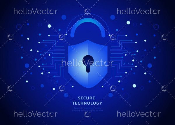 Technology security digital vector background