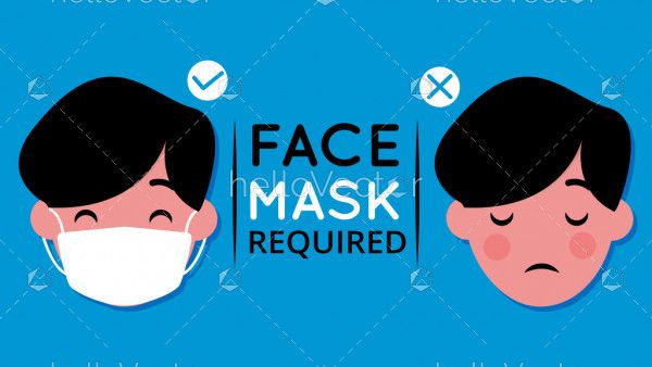 Face mask required signage - Vector Illustration