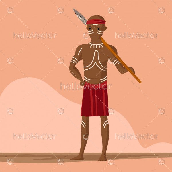 Indigenous People - Vector Illustration