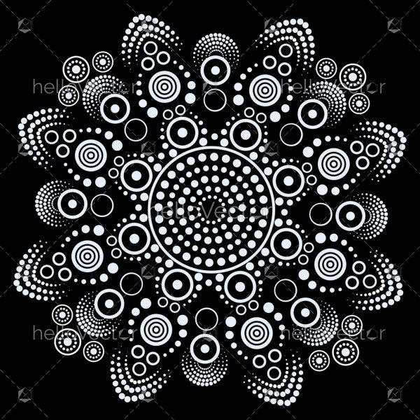 Dot mandala art black and white
