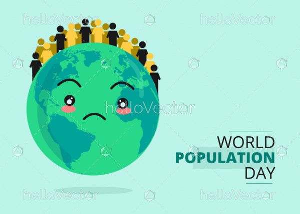 World population day poster - Vector Illustration