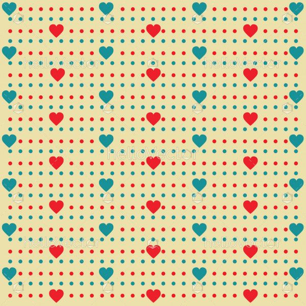 Heart shape pattern with dots background - Vector illustration 