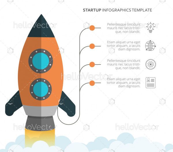 Rocket infographic design - Vector Illustration