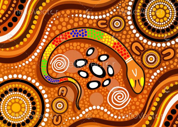Aboriginal rainbow serpent background