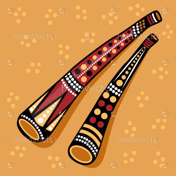 Aboriginal Didgeridoo - Vector Illustration