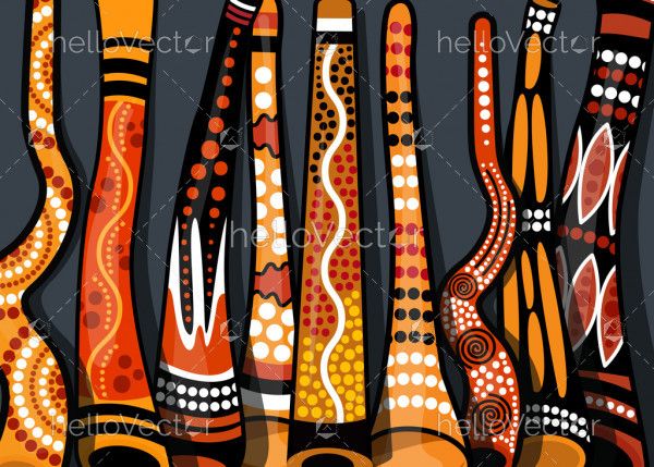 Aboriginal Didgeridoo Art Background