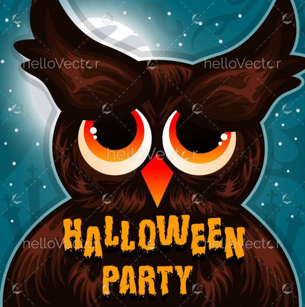 Halloween Owl Illustration