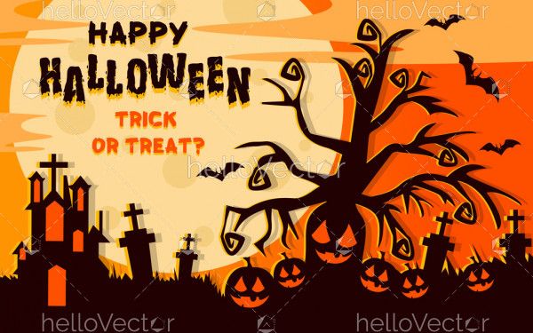 Flat style halloween trick or treat background