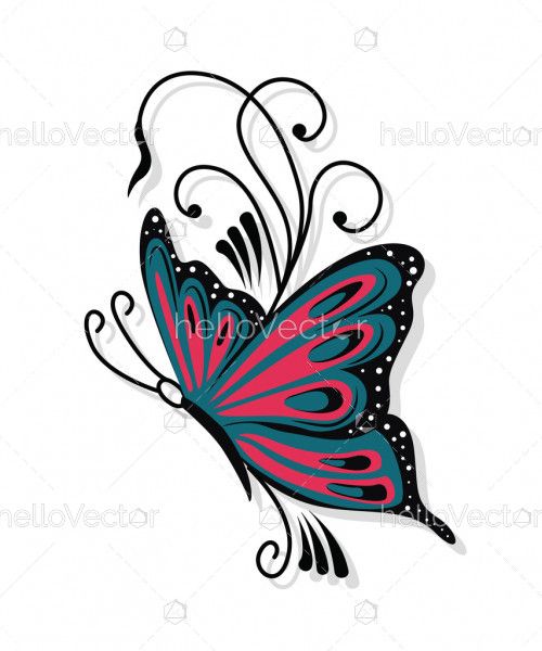 Patterned Colored Butterfly
