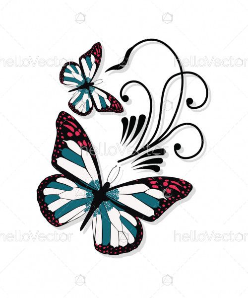 Monarch butterfly tattoo design Vector