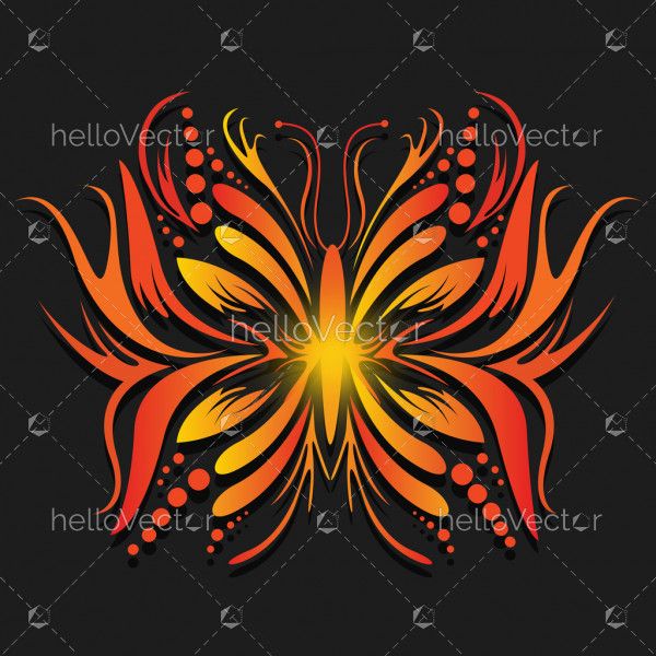 Colored Butterfly Tattoo - Vector Illustration