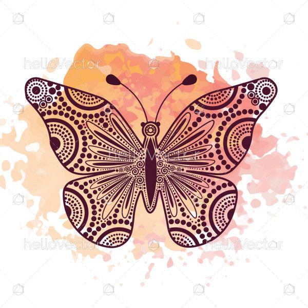 Dot outline decorative butterfly illustration
