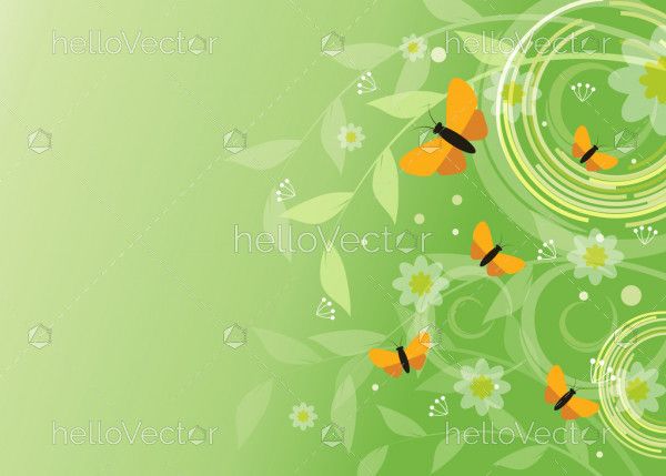 Butterfly floral background illustration