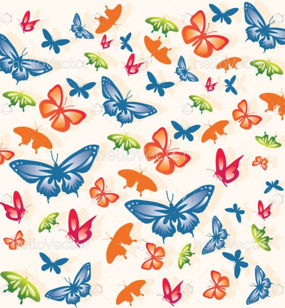 Seamless butterfly background vector