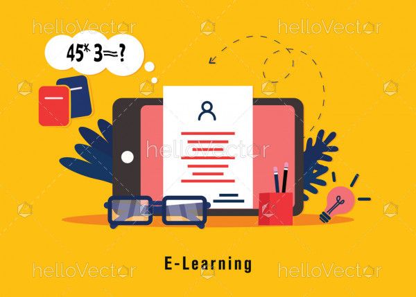 E-Learning flat illustration