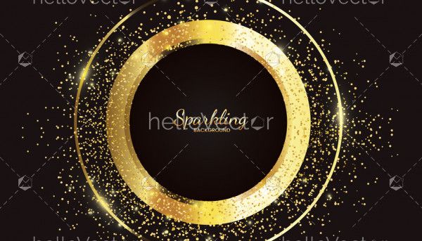 Golden sparkling frame background