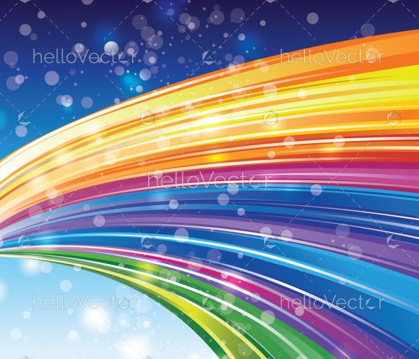 Bright rainbow background with shiny particles