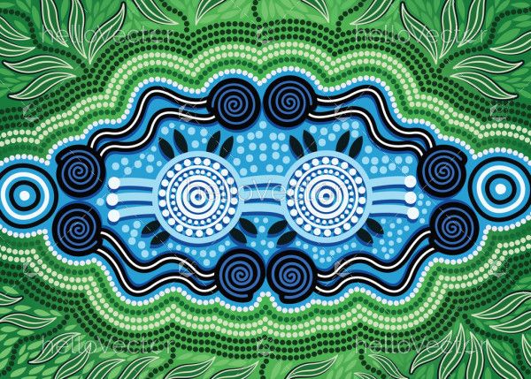 Aboriginal dot art vector painting. Nature concept