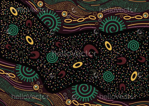 Aboriginal style of dot background for fabric and textile