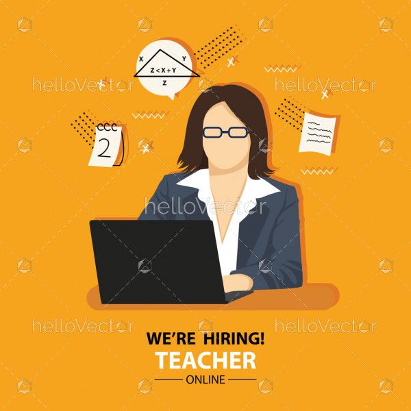 Teacher job vacancy banner template