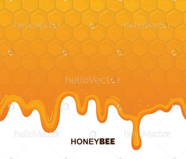 Seamless honeycomb pattern with flowing honey