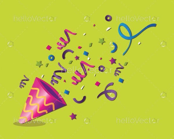 Birthday celebration with confetti clipart