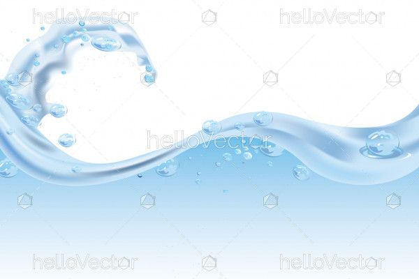 Water surface with bubbles and splash