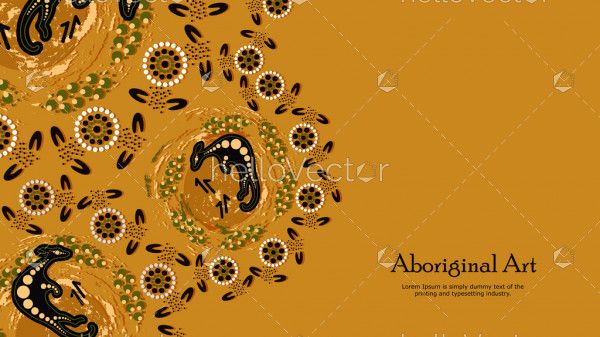 Kangaroo aboriginal art banner background